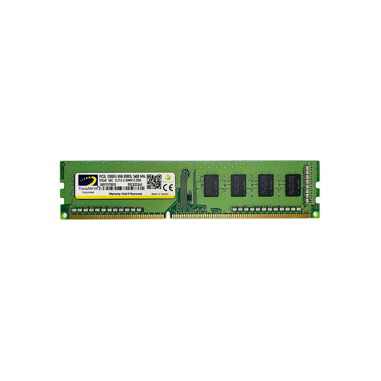 TWINMOS 8GB 1600MHz DDR3 1.35V PC Ram MDD3L8GB1600D
