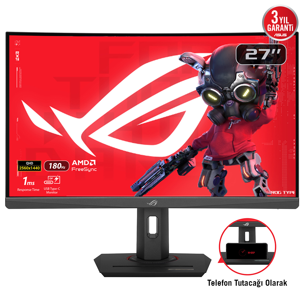 ASUS ROG STRIX XG27WCS 27" 1MS 180Hz QHD 2560x1440 DP/HDMI/TYPE-C VESA PIVOT IPS LED GAMING MONITOR