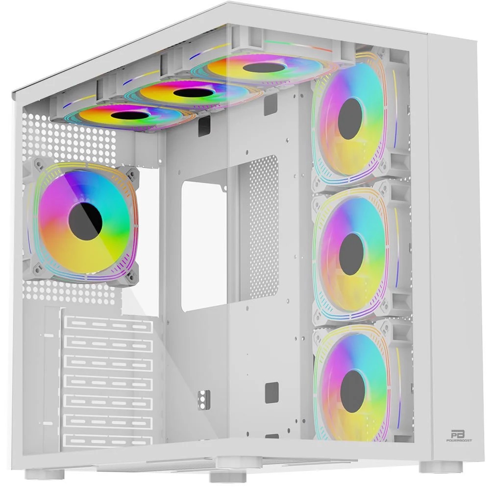 POWER BOOST PB-SS02W 7x ARGB FAN ATX SEA VIEW USB3.0 BEYAZ KASA