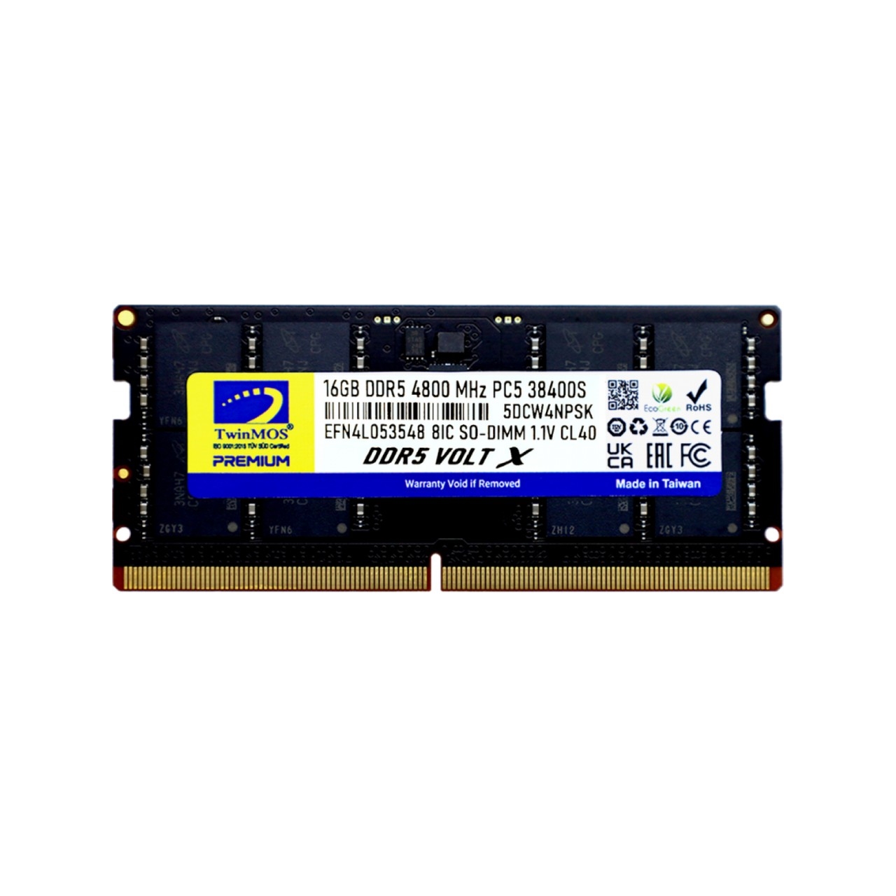 TWINMOS 16GB 4800MHz DDR5 NOTEBOOK RAM TMD516GB4800S40