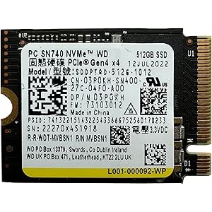 WD SN740 512GB 5000-4000MB/s 2230 PCIe 4.0 NVME SSD SDDPTQD-512G-1202 BULK