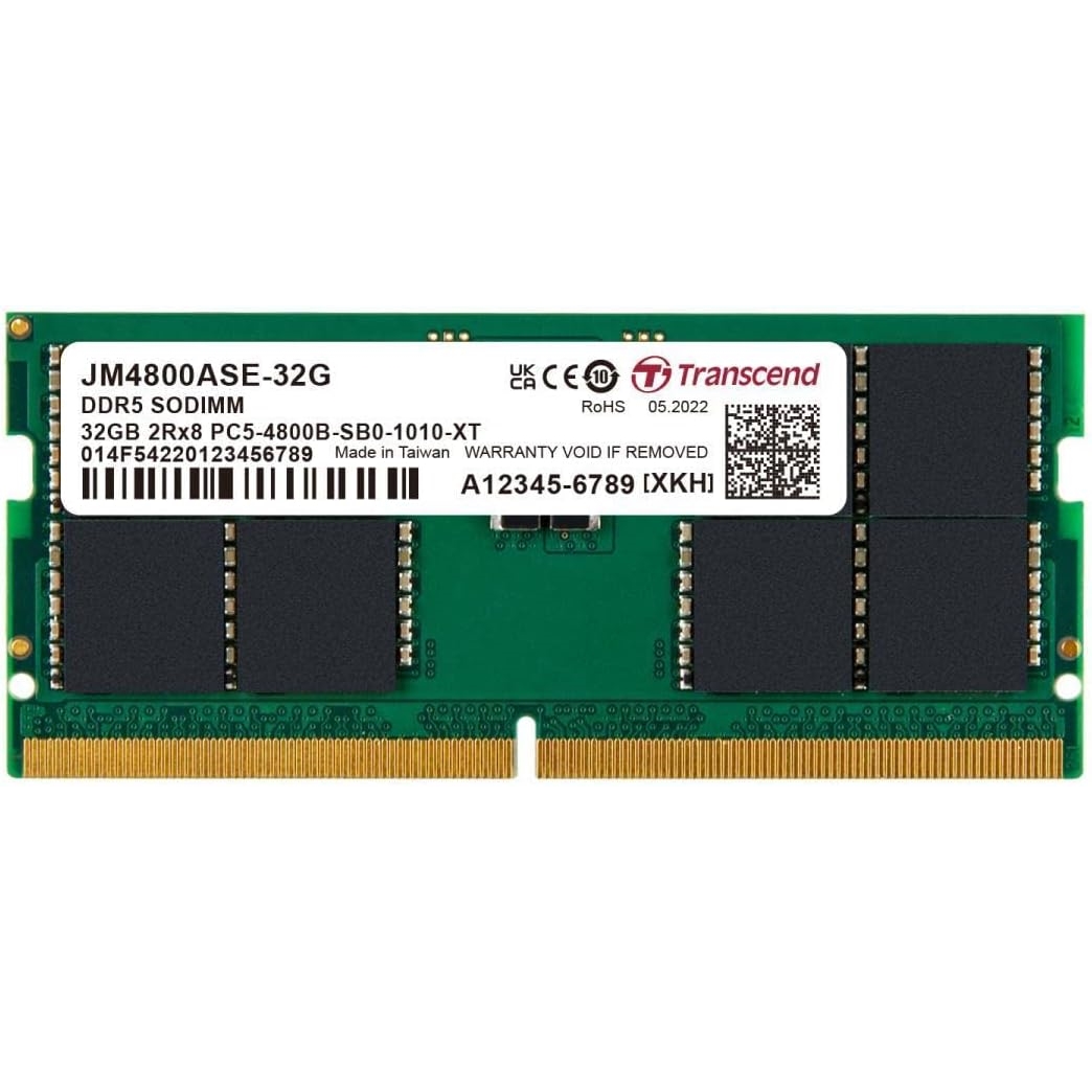 TRANSCEND 32GB 4800MHz DDR5 NOTEBOOK RAM JM4800ASE-32G