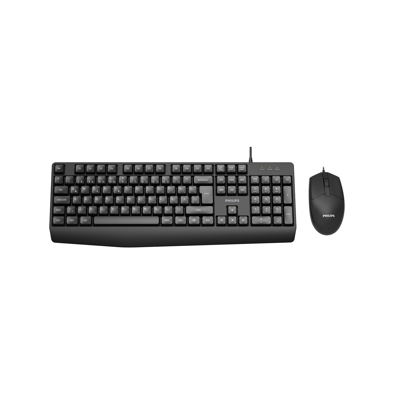PHILIPS SPT6237B KABLOLU USB STANDART SİYAH Q KLAVYE+MOUSE