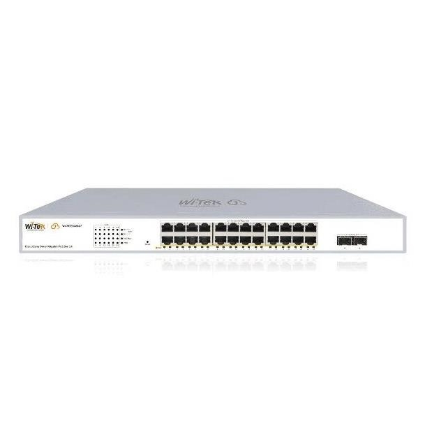 WI-TEK WI-PCES326GF(V2) 24 PORT 10/100/1000 24 PORT POE 2 X SFP 370W CLOUD YÖNETİLEBİLİR RACK MOUNT SWITCH