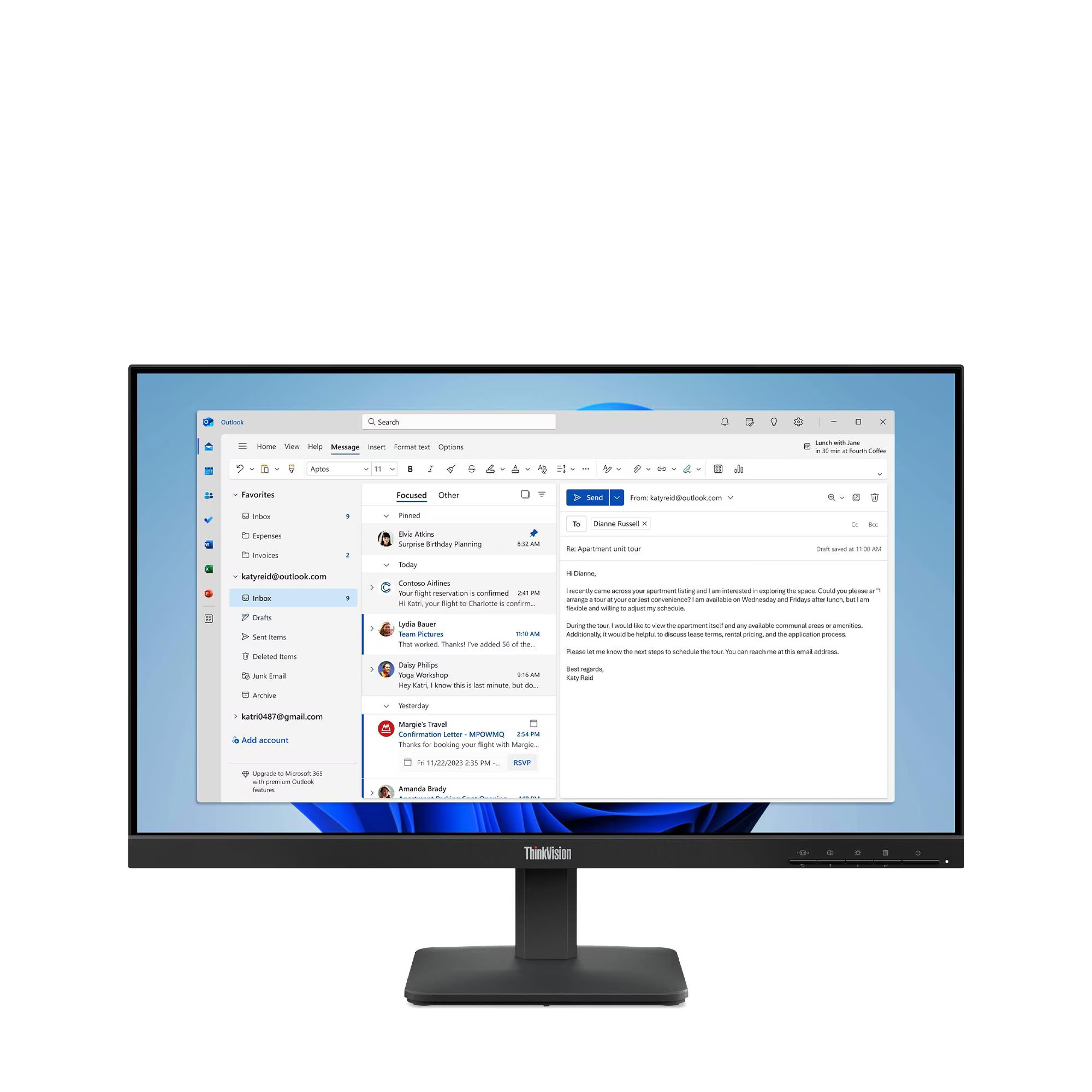 LENOVO S24-4E 64B5KAT1TK 23.8" 4MS 100Hz VGA/HDMI VESA IPS LED MONITOR
