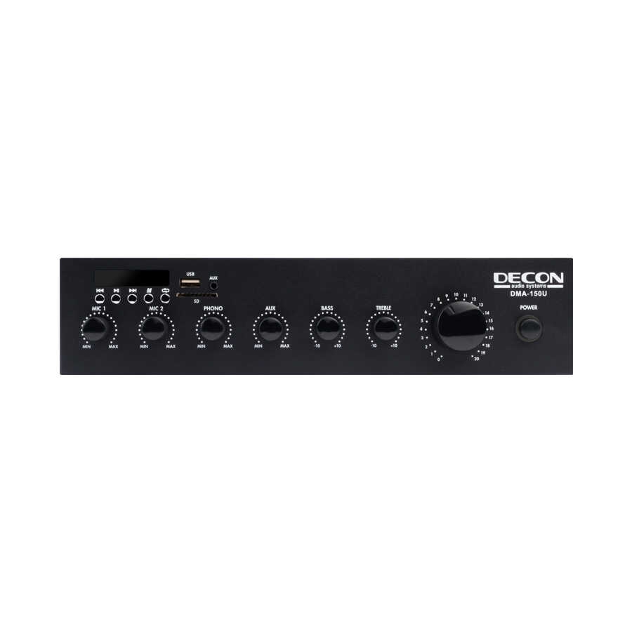 DECON DMA-150U 150W 8 OHM/100V 12-24 DC MIXER AMFİ