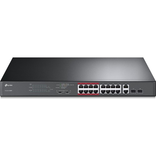 TP-LINK TL-SL1218MP 16 PORT 10/100 16 PORT POE+ 2 PORT UPLINK +2 SFP 192 WATT YONETILEMEZ RACK MOUNT SWITCH